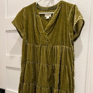 Maeve (Anthropologie) velvet green dress mini.